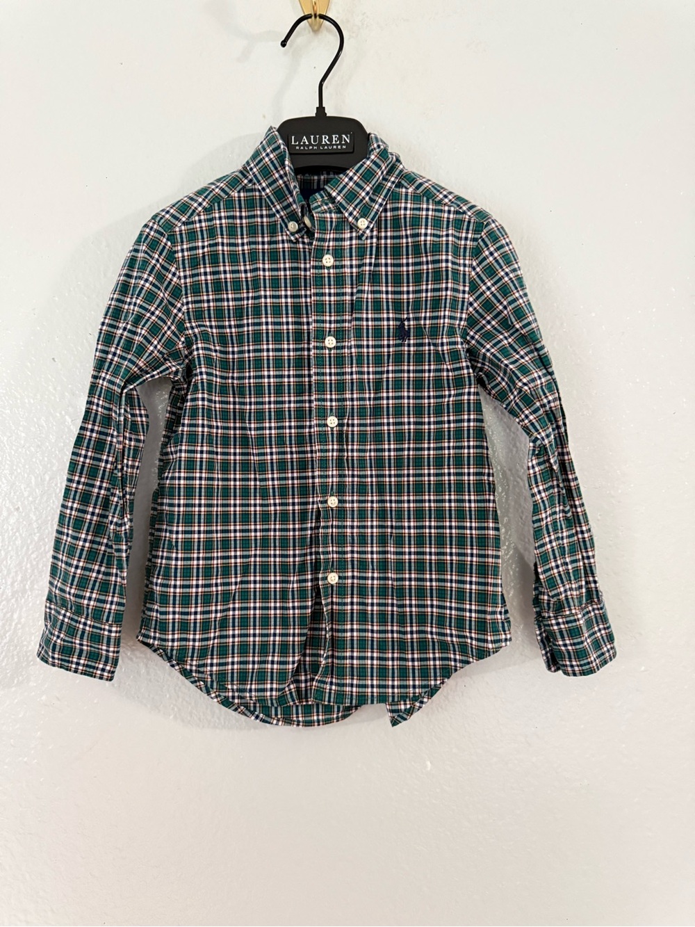 Ralph Lauren Toddler Christmas Holiday Dress Button Down Shirt Size: 4